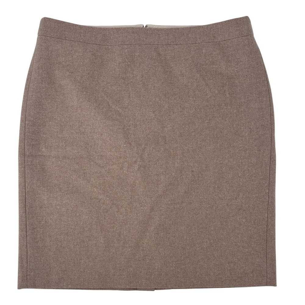 J. Crew Pencil Wool Skirt Tan Size 14 Wool‎ Blend Classic Career Office Academia